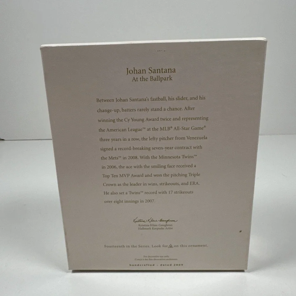 Hallmark JOHAN SANTANA At the BALLPARK Keepsake Christmas Ornament 2009